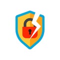 Lock icon security protection safety password sign privacy element and access shape open vector. Royalty Free Stock Photo