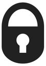 Lock Icon. Security Symbol. Black Privacy Sign