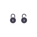 Lock icon set, padlock sign vector isolated illustration Royalty Free Stock Photo