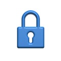 Lock icon sign concept 3D image render graphic image