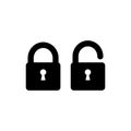 Lock icon, simple sign in flat style Royalty Free Stock Photo