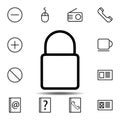 Lock icon. Simple thin line, outline vector element of minimalistic, web icons set for UI and UX, website or mobile application Royalty Free Stock Photo