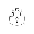 Lock icon vector. Cyber security closed padlock. Computer privacy and internet security icon. Royalty Free Stock Photo