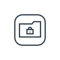 lock icon vector from files and folders concept. Thin line illustration of lock editable stroke. lock linear sign for use on web