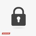 Lock Icon Vector, vector illustion flat design style. Royalty Free Stock Photo