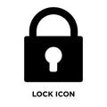 Lock icon vector isolated on white background, logo concept of L