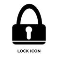 Lock icon vector isolated on white background, logo concept of L Royalty Free Stock Photo