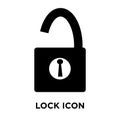 Lock icon vector isolated on white background, logo concept of L Royalty Free Stock Photo