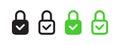 Lock icons with check mark. Padlock icons. Vector scalable graphics Royalty Free Stock Photo