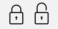 Lock icons isolated on transparent background