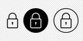 Lock icons isolated on transparent background