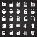 Lock icons set on black background for graphic and web design, Modern simple vector sign. Internet concept. Trendy symbol for