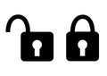 Lock icons set. Padlock symbol collection. Security symbol. Lock open and lock closed icon. Vector illustration Royalty Free Stock Photo