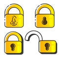 Lock Icons Set Vector. Lock Vector Design. Sign Design. Flat Style Royalty Free Stock Photo