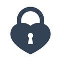 Lock icons. A simple silhouette of the lock for the door. Shape of a heart Royalty Free Stock Photo