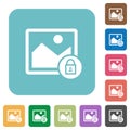 Lock image rounded square flat icons