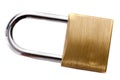 Lock iron closed on a white background