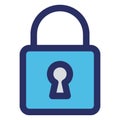 Lock Isolated Vector with Outline icon which can easily modify or edit Royalty Free Stock Photo