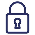Lock Isolated Vector with Outline icon which can easily modify or edit Royalty Free Stock Photo