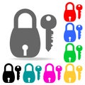 lock and key icon. Elements of real estate in multi colored icons. Premium quality graphic design icon. Simple icon for websites, Royalty Free Stock Photo