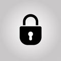 Lock key icon on a grey background Royalty Free Stock Photo