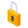 Lock key icon, isometric style Royalty Free Stock Photo