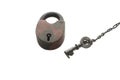 Lock and key isolated over white Royalty Free Stock Photo