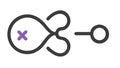 Lock with key outline icon, representing security or access , vector design Generative AI Royalty Free Stock Photo