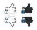 Lock like dislike icon. Illustration vector Royalty Free Stock Photo