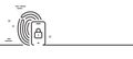 Lock line icon. Fingerprint access sign. Minimal line pattern banner. Vector