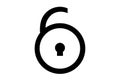 Lock line icon flat UI symbol black minimalistic sign app art