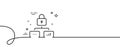 Lock line icon. Network protection sign. Continuous line with curl. Vector Royalty Free Stock Photo