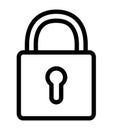 Lock line icon. Padlock outline vector illustration isolated on white