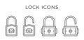 Lock Line Icons