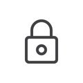 Lock line simple icon, outline vector sign