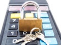Lock and lock calculator Royalty Free Stock Photo