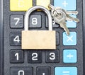 Lock and lock calculator Royalty Free Stock Photo