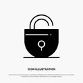 Lock, Locked, Security, Internet solid Glyph Icon vector Royalty Free Stock Photo