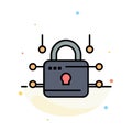 Lock, Locked, Security, Secure Abstract Flat Color Icon Template