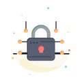 Lock, Locked, Security, Secure Abstract Flat Color Icon Template