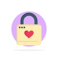 Lock, Locker, Heart, Heart Hacker, Heart Lock Abstract Circle Background Flat color Icon