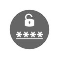 Lock, login, password, safe security icon Vector illustration flat design