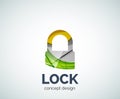 Lock logo business branding icon, created with color overlapping elements Royalty Free Stock Photo