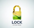 Lock logo business branding icon, created with color overlapping elements Royalty Free Stock Photo