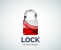 Lock logo business branding icon, created with color overlapping elements Royalty Free Stock Photo