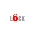 Lock Logo with diamont plate font Royalty Free Stock Photo