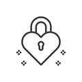 Lock love icon line vector illustration