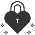 Lock love icon solid vector illustration