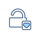 Lock love open security icon