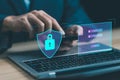 lock mark cybersecurity internet. concept of password security and privacy on an online system, protect attacks from a hacker,